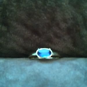 Blue stone gold tone